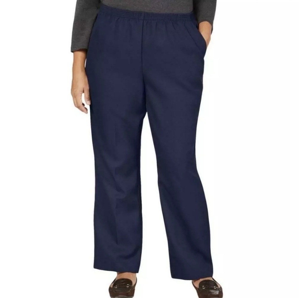 Nwt Karen Scott Women's Plus Blue Comfort Waist Pull On Classic‎ Pants Size 3X